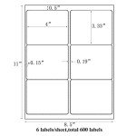 600 Sticker Labels for Laser/Inkjets - 3" x 4
