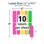 Avery Assorted Neon Color-Coding Labels, 180 Pack