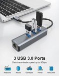 USB-C to Ethernet Adapter, 4-in-1 RJ45 Connector