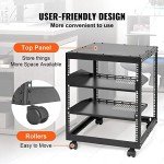 VEVOR 12U Open Frame Server Rack with Casters