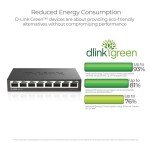 D-Link 8 Port Gigabit Ethernet Switch - Fanless