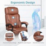 Big and Tall Ergonomic Leather Office Chair with Footrest