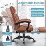 Big and Tall Ergonomic Leather Office Chair with Footrest