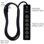 GE 6-Outlet Surge Protector with 10 Ft Cord