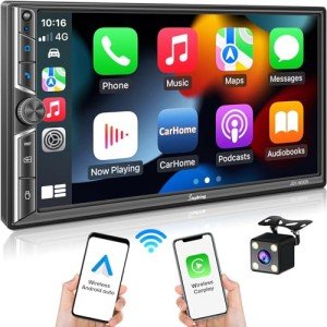 Wireless Double Din Car Radio with Touchscreen & Bluetooth
