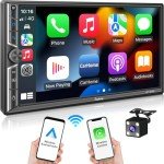 Wireless Double Din Car Radio with Touchscreen & Bluetooth