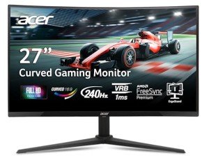 Acer Nitro 27" 1500R Curved Full HD PC Gaming Monitor | AMD FreeSync Premium | 240Hz | 1ms VRB | Speakers | HDR10 | ErgoStand | VESA Mounting Compliant | 1 x DP 1.4 & 2 x HDMI 2.0 | XZ270 X2bmiiphx