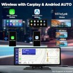 LAMTTO 9.26" Wireless Car Stereo with Dash Cam