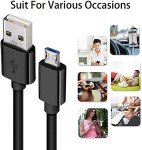 Micro USB Cable,2Pack Extra Long Android Charger Cable 10Ft 6Ft, EnduringFast Phone Charger Cord Android USB Charging Cable for Samsung Galaxy S7 S6 S7 Edge S5,Note 5 4,LG G4,HTC,PS4,Camera,MP3