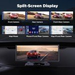 LAMTTO 9.26" Wireless Car Stereo with Dash Cam