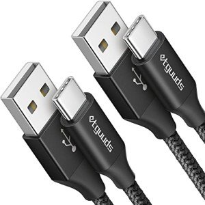 etguuds 2-Pack 3ft USB C Cable 3A Fast Charge, USB A to Type C Charger Cord Braided for Samsung Galaxy A15 A25 A35 A55 A54, S24 S23 S22 S21 S20 S10 S10E, Note 20 10, Moto G, for iPhone 16 15