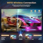 Mini Projector with WiFi 6 and Bluetooth, 1080P