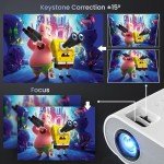 HOMPOW 1080P Full HD Bluetooth Portable Projector