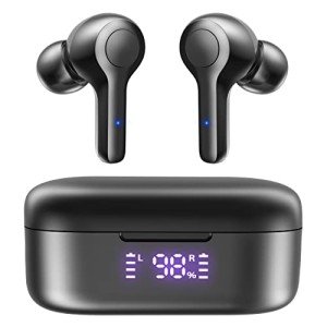 MOZOTER Bluetooth 5.3 Wireless Earbuds with Deep Bass