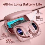 Bmani Bluetooth Wireless Earbuds with LED Display - Pink