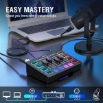 FIFINE RGB Gaming Audio Mixer with XLR Interface