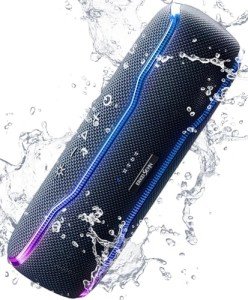 Waterproof Bluetooth Speaker with Colorful Lights and Bass
