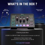 FIFINE RGB Gaming Audio Mixer with XLR Interface