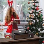 Bluetooth Vinyl Turntable with Built-In Speakers