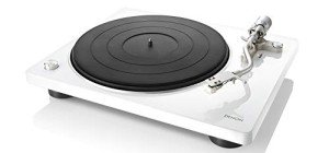 Denon DP-400 White Semi-Automatic Turntable - Classic Design