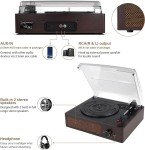 Bluetooth Vinyl Turntable with Built-In Speakers