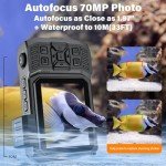 Rugged 8K UHD Waterproof 70MP Dual-Screen Camera