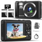 4K 44MP Compact Digital Camera with Zoom