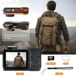 Rugged 8K UHD Waterproof 70MP Dual-Screen Camera