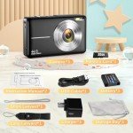 2024 44MP Kids Digital Camera with 16X Zoom