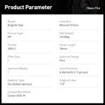 Brightin Star 10mm F5.6 Fisheye Lens for Canon