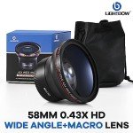 Lightdow 58MM Wide Angle + Macro Lens Attachment