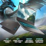 MSI Thin A15 15.6” 144Hz FHD Gaming Laptop: Ryzen 5-7535HS, NVIDIA Geforce RTX 2050, 8GB DDR5, 512GB NVMe SSD, Cooler Boost 5, Win 11: Black B7UCX-218US