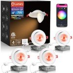 Lumary Smart 4" LED Adjustable Gimbal Downlights - 4 Pack