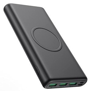 Wireless Portable Charger Power Bank, 33800mAh 15W Fast Wireless Charging 25W PD QC 4.0 USB-C Power Bank, 5 Output & Dual Input External Battery Pack Compatible with iPhone 16/15/14/13/12,Android etc