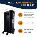 De'Longhi 1500W Oil-Filled Electric Space Heater