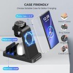 Wireless Charging Station for Samsung:5 in 1 Wireless Charger for Samsung, Charger Dock Stand for Multiple Devices-Samsung Galaxy Watch 7 6 5 Buds Galaxy S24 Ultra S23 S22 S20 Note 20 10 Z Fold,Black