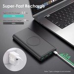 Wireless Portable Charger Power Bank, 33800mAh 15W Fast Wireless Charging 25W PD QC 4.0 USB-C Power Bank, 5 Output & Dual Input External Battery Pack Compatible with iPhone 16/15/14/13/12,Android etc