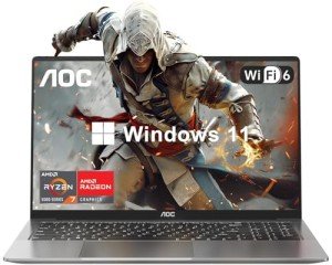 AOC Gaming Laptop with AMD Ryzen 7 5700U Processor(8C/16T, Up to 4.3GHz) 16.1“ FHD Display Laptop Computer with Backlit Keyboard, 16GB RAM 512GB NVMe SSD, WiFi 6, HDMI, USB3.2, Type-C, 53Wh Battery