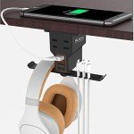 Headphone Stand with USB & Type C Charging Ports