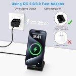 Samsung Wireless Charger, 15W Fast Charging Stand for Samsung Galaxy S24 Ultra S24+ S24 S23 FE S22 S21 S20 S10, Android Phone Wireless Charger Stand for Pixel 9 Pro XL Fold 8a 7 Pro, iPhone 16 15 14