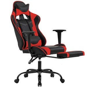 Ergonomic Gaming Chair with Footrest and Lumbar Support