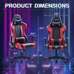 Devoko Adjustable Ergonomic Gaming Chair - Black/Red