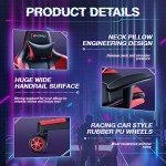 Devoko Adjustable Ergonomic Gaming Chair - Black/Red