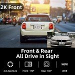 2K WiFi Dash Cam with Front and Rear Cameras