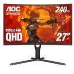 AOC 27" Curved QHD Gaming Monitor, 240Hz