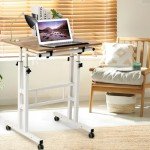 SIDUCAL Portable Height Adjustable Standing Desk with Wheels