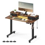 VASAGLE Adjustable Electric Standing Desk with Drawers