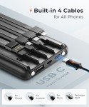 JOYFAR 10000mAh Portable Charger with Built-in Cable