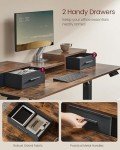 VASAGLE Adjustable Electric Standing Desk with Drawers