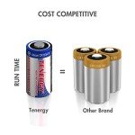 Tenergy 3V CR123A Lithium Batteries - 12 Pack